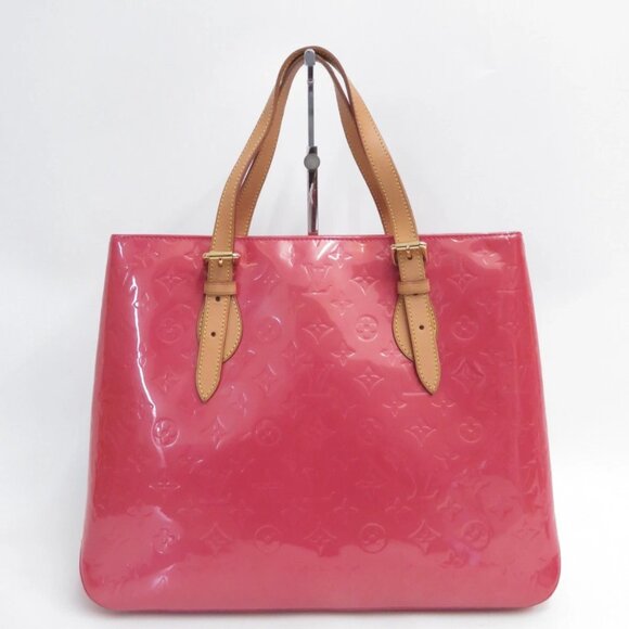 Authentic Louis Vuitton Monogram Vernis Brentwood Tote in Framboise - GUC - Picture 1 of 16